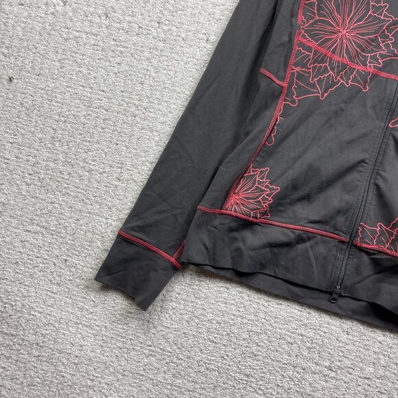 The North Face Athletic Mid Layer Full Zip Jacket Wom M Pink Floral Vapor Wick - Picture 2 of 10